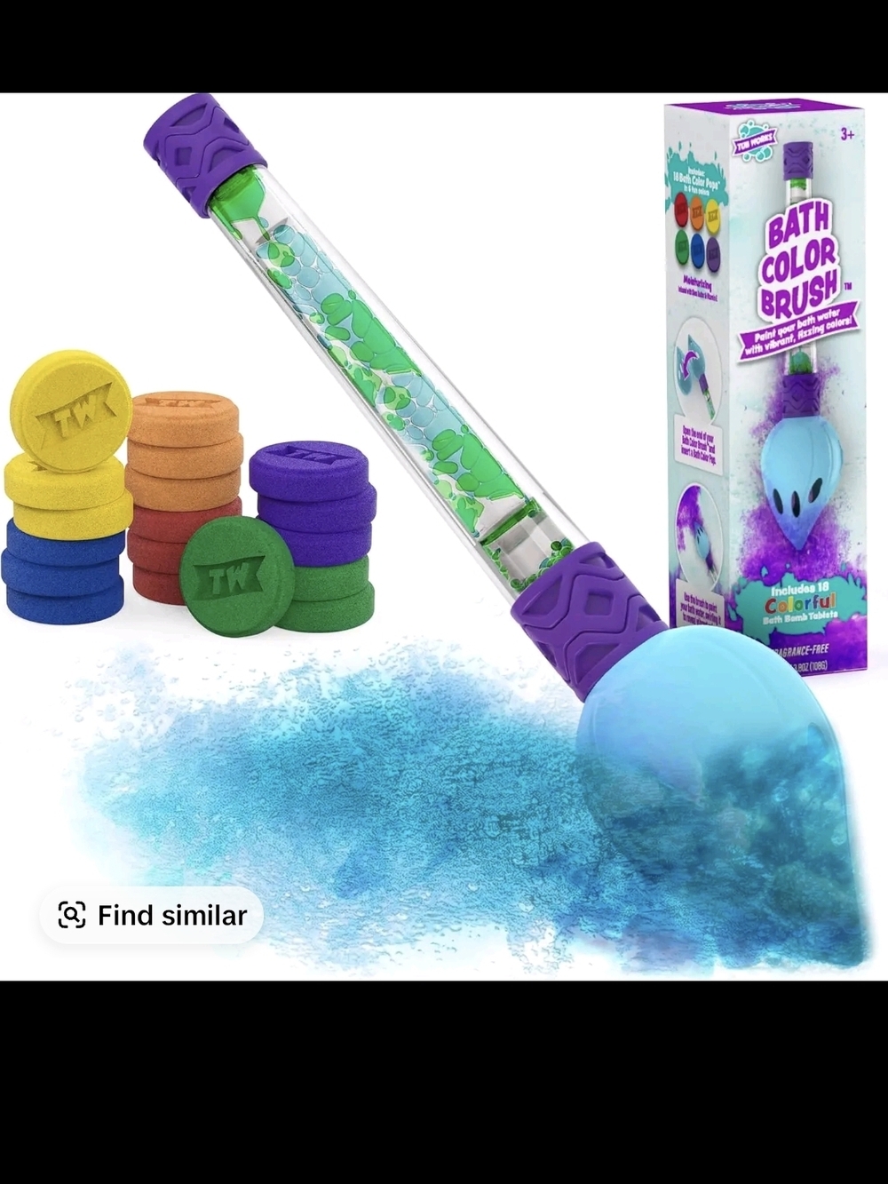 Bath Color Brush Kids Bath Toy - Purple & Blue Color-Changing Brush